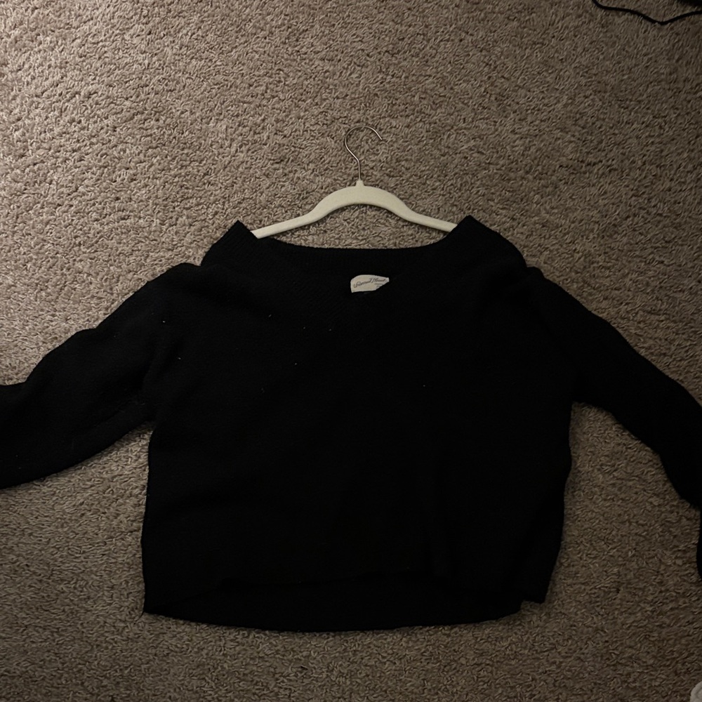 American Eagle By Payless Off-the-Shoulder Black Sweater